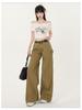Women's Low Rise Retro Curved Blade Jeans - High Street Style, Loose Fit, Wide Leg, Casual.
