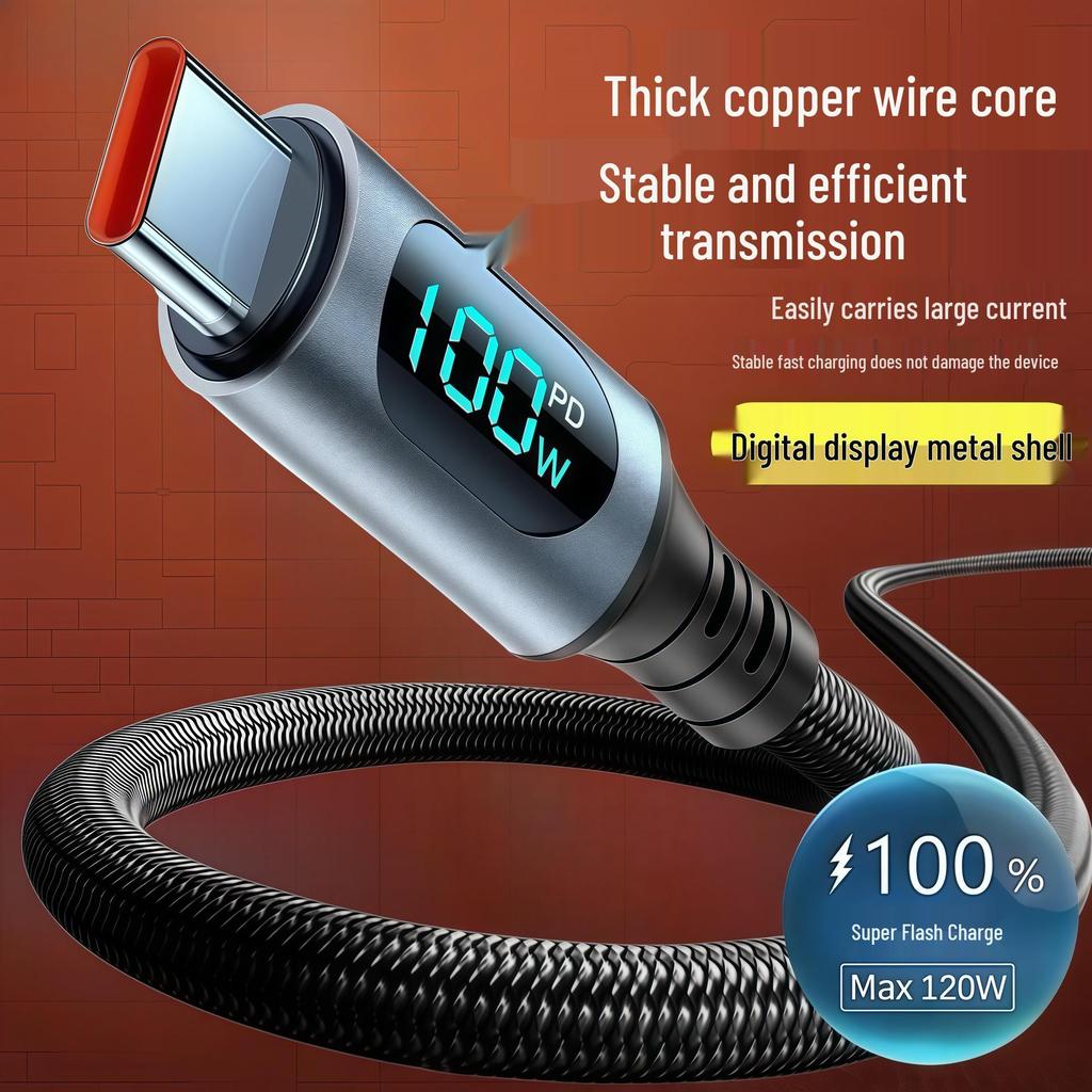 240W Anti-Overcharge Smart Charger Cable for Huawei, Xiaomi, OPPO Devices