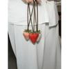 Strawberry Resin Pendant: Cute 3D Fruit Keychain & Bag Ornament.