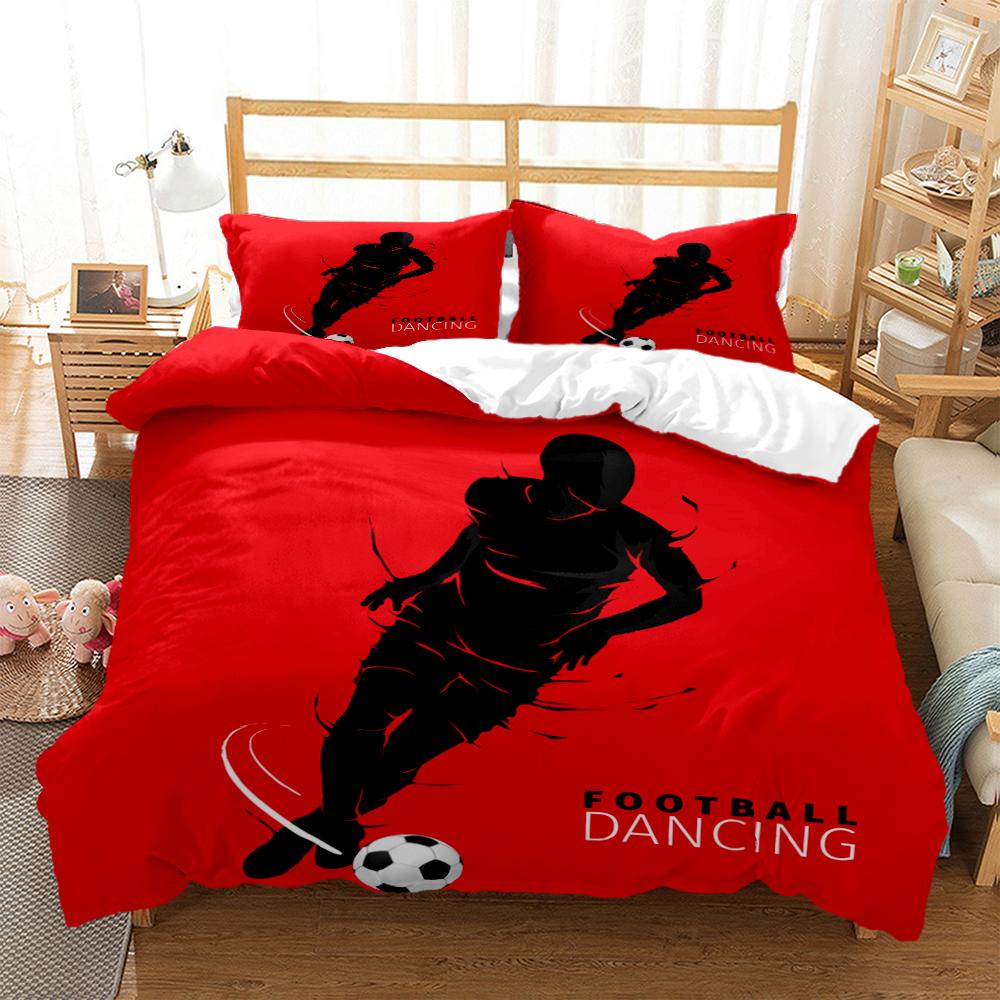 Copripiumino 3D Calcio Calcio/ Calcio Stampa Digitale Poliestere Set Biancheria da Letto Bambino Bambini Coperture Set Copripiumino Ragazzi Per Adolescenti
