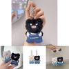 Plush Angry Cat Keychain With Denim Overalls For Anime Collectors And Gift Givers