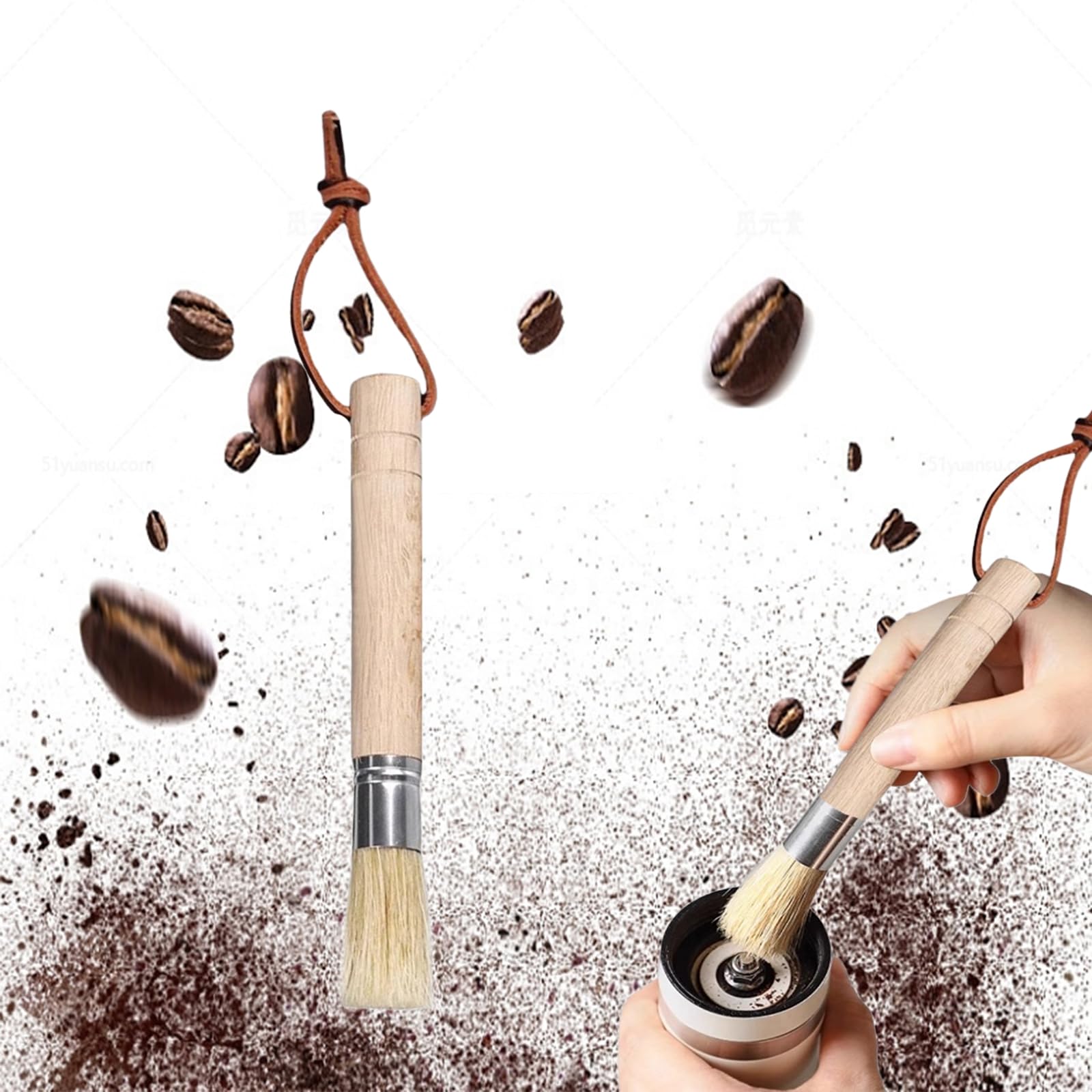 

Кофемолка Doyime Espresso для очистки кофе, натуральная свинья, подвесная, низкостатическая, легко антибактериальная, удобная для кофемолки, щетка,