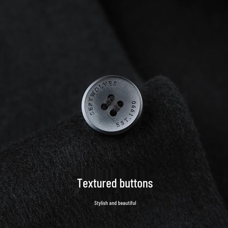 SEPTWOLVES Men's Wool Blend Double-Sided Overcoat