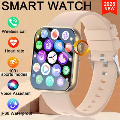 2025 Neue Smartwatch Voll-Touchscreen Bluetooth-Anruf KI-Stimme Herzfrequenz Wasserdichte Uhren Sportarmband Smartwatch Damen