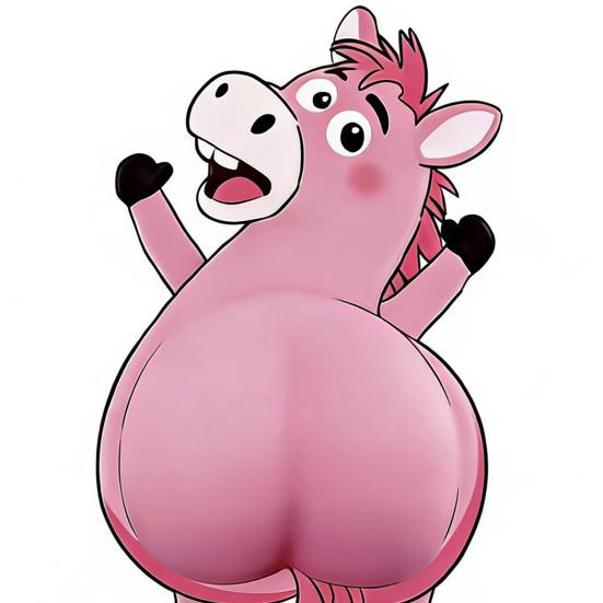 3D Horse Butt Anti-collision Sticker Cartoon Horse Decal Anxiety Stress Relief Butt Pinch Toy Adhesive Animal Decorative Sticker