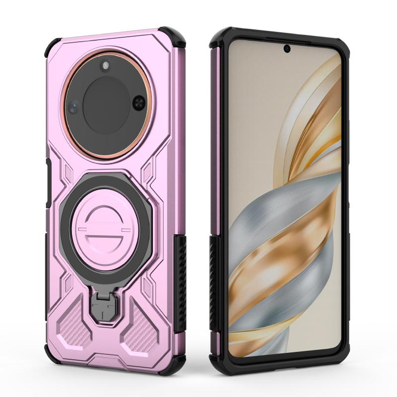 

For Magsafe Magnetic 360°Rotating Metal Car Bracket Ring Armored Phone Case For Honor 400 Pro 200 Lite X60 Pro Bumper Back Cover Honor 400 (Global) синій