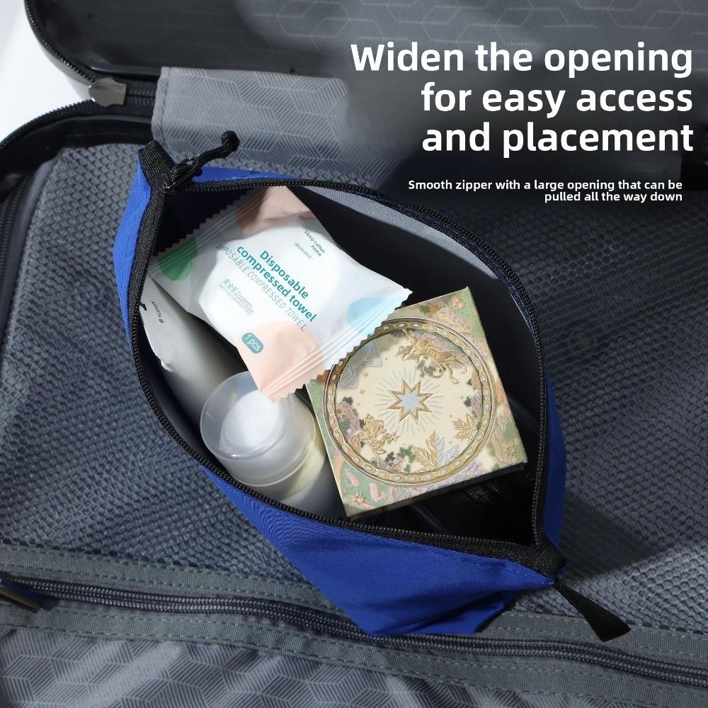 Portable Waterproof Tool Storage Bag Large Capacity Foldable Travel Toiletry Bag Solid Color Ultralight ID Bag