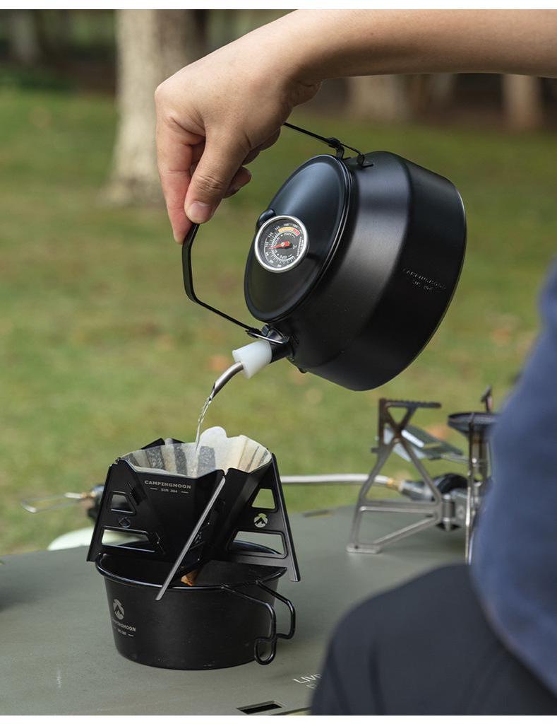 Koman BKSW-1 Portable Stainless Steel Camping Kettle and Tea Infuser for Outdoor Cooking and Boiling Water