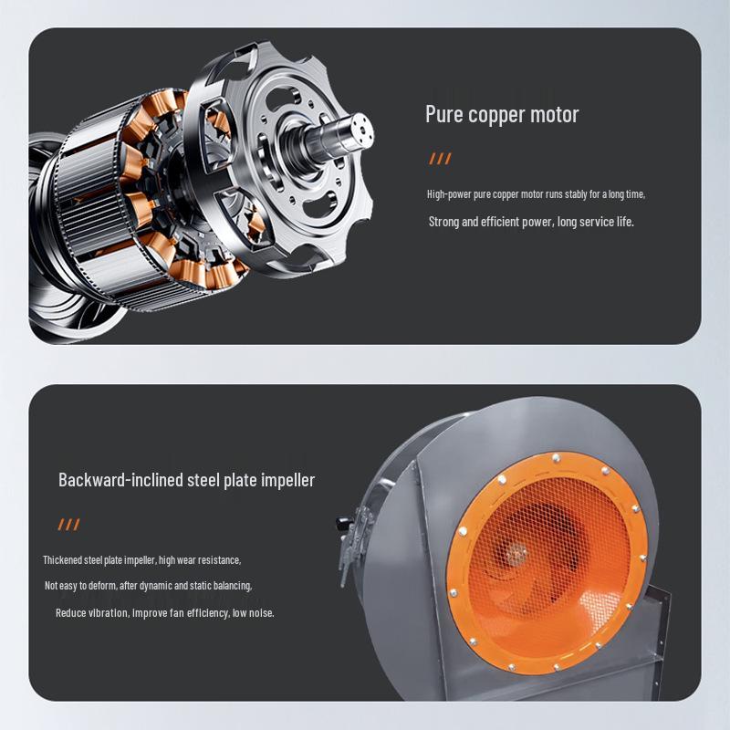 Explosion-Proof Variable Frequency Centrifugal Fan 4-72A for Industrial Dust Removal and Ventilation.