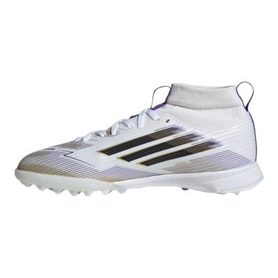 F50 League TF Mid Comode Versatili Antiscivolo Resistenti Scarpe da Calcio per Bambini Scarpe da Calcio per Bambini Bianco Platino JI3550