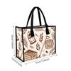 Farm Pattern Canvas Tote Bag Casual Large Capacity Handbag for Daily Shopping Travel Use