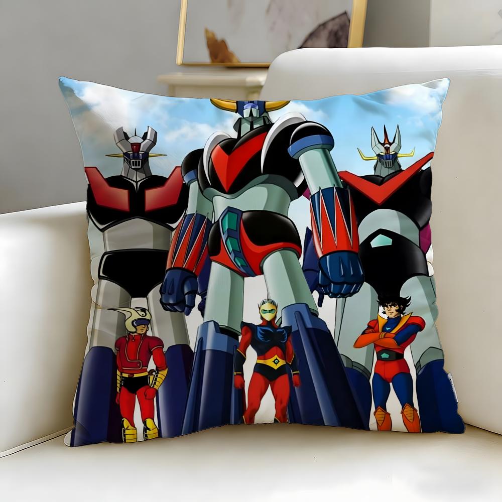 classic mecha anime UFO Robo Grendizer Cushion Cover Soft  EasyWash Pillow Case  Versatile for Couch Bed Travel and Office