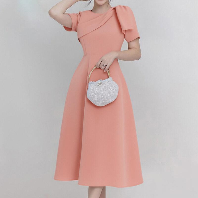 ZANZEA Women Casual Round Neck Summer Short Sleeve A-line Dress