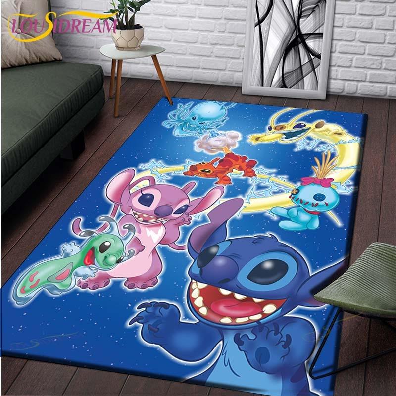 Anime Stitch Pattern Carpets Living Room Anti-Skid Area Rug Kids Bedroom Mats Yoga Mat Large Carpet Decor