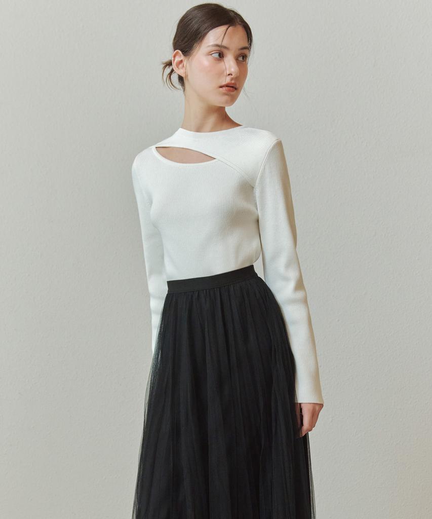 ZEROSTREET [2 Colors] Asymmetrical Slit Point Knit