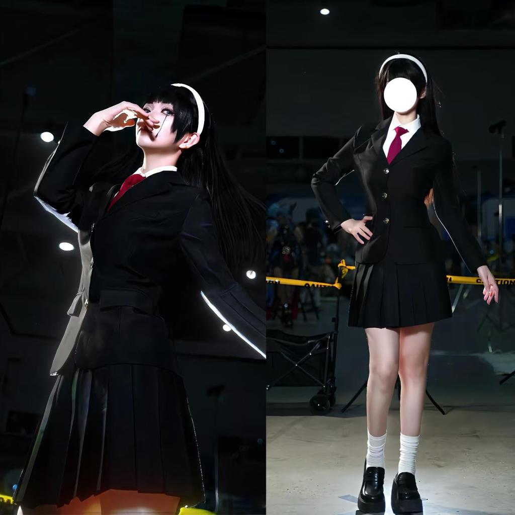 AOTYP High School Girl Includes and Perfect for Anime and Size S Uniform, 6-Piece Set, Headband, Blazer, Skirt, Graduation, Costumes, Halloween,