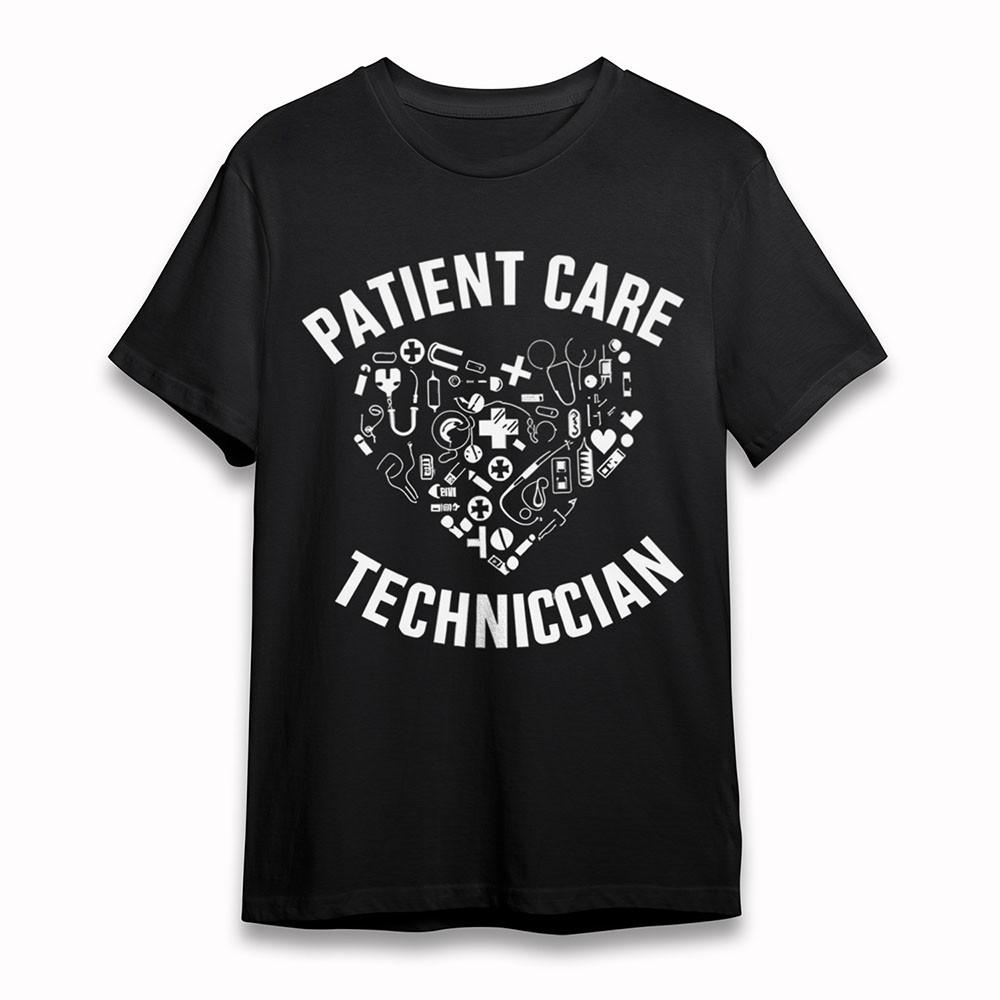 

Women s Classic T-Shirt Patient Care Technician Tee Short Cotton Black Oversize M