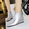BIGTREE Autumn Winter Round Toe Ankle Boots Women Designer Zipper Wedges Heel Shoes Modern SHort Botas  De Mujer