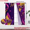 2D flat printing 2pcs Curtain Curtain Mardi Gras Festive Mask Digital Printed Polyester Drapes Party Decorations Perfect for All