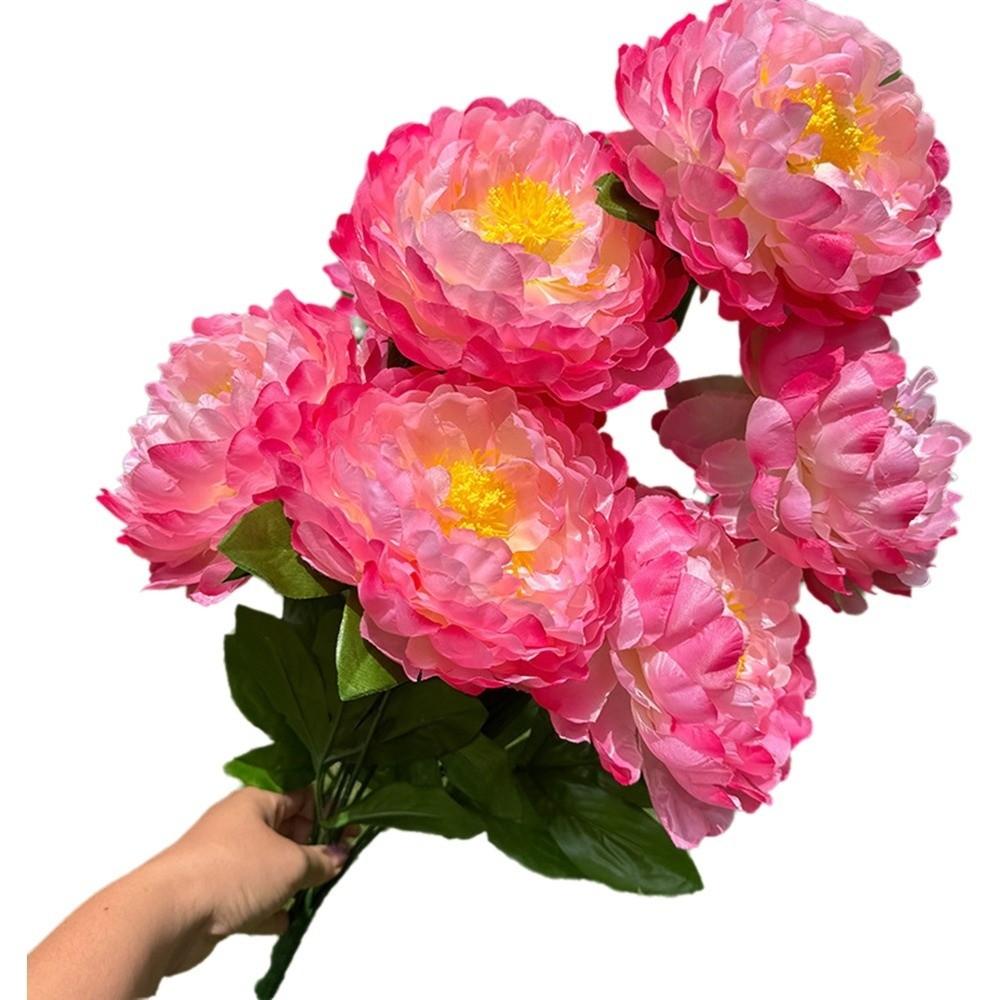 

7 Heads 70cm Artificial Peony Flower Bouquet Bridal Bouquets Floral Arrangement Artificial Silk Flowers Pink Lifelike рожевий