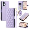 For iPhone 16 Plus Case Rhombus Grid PU Leather Wallet Crossbody Phone Cover
