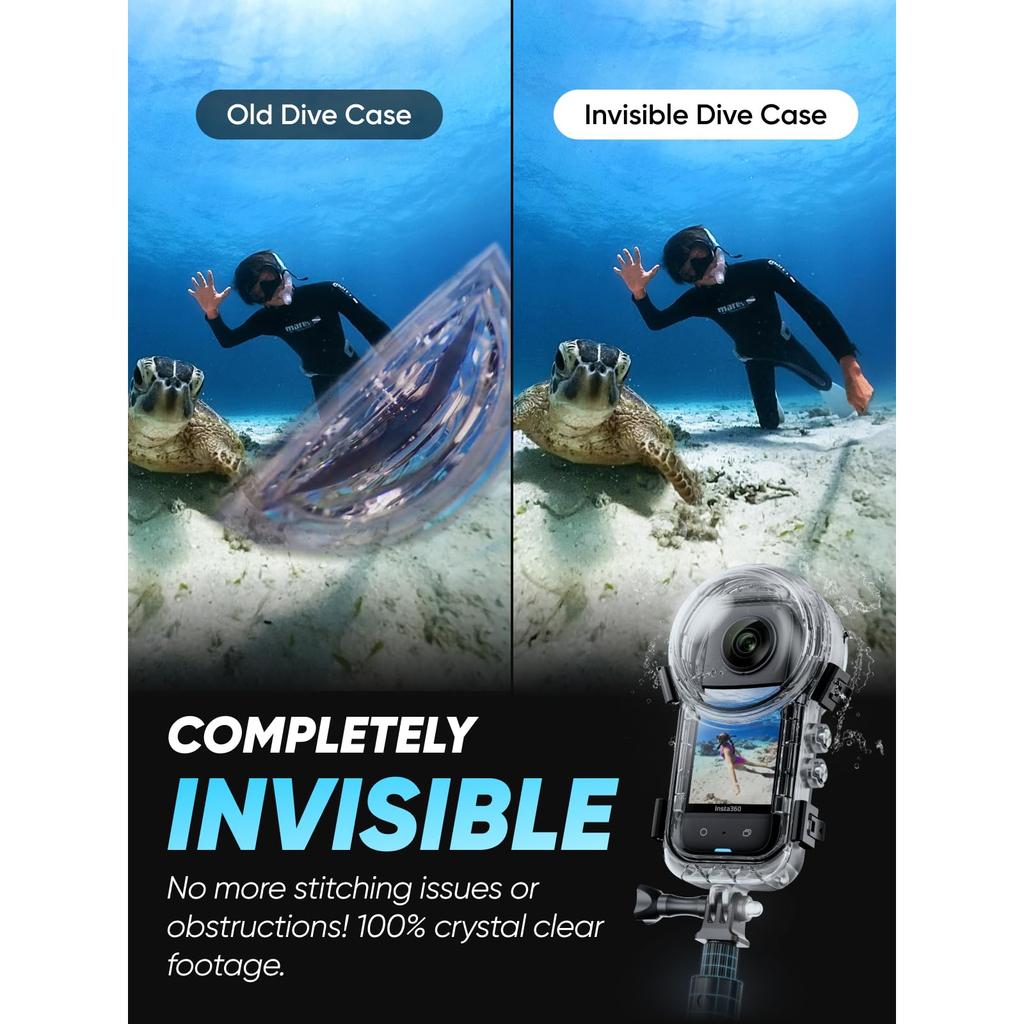 Insta360 X3 Action Camera with New 48MP IPX8 72MP Image Active 4K 60fps Horizon AI Voice Control Action Live and Underwater Webcam Invisible Diving