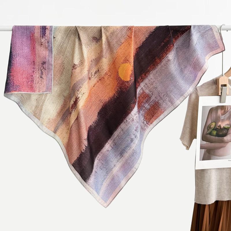 Polka dot double-sided heterochrome ethnic style retro 91 velvet large square scarf silk scarf women's spring and autumn warm shawl scarf scarf
