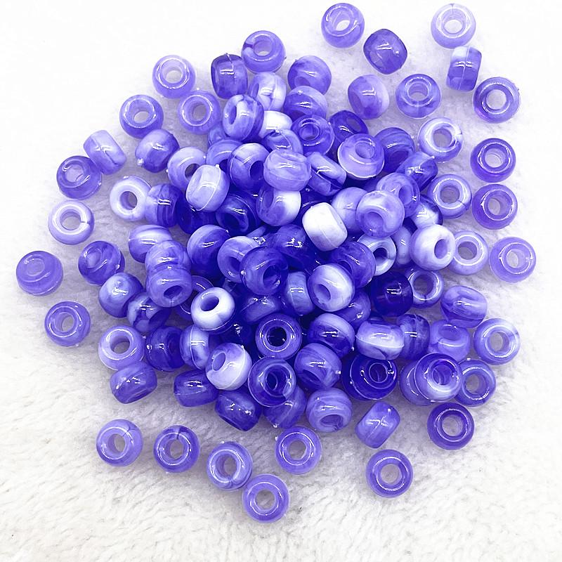 50pcs 8X6mm Big Hole Acrylic Beads Spacer Loose Beads for Jewelry Making DIY Accessories (hole:4.5mm)