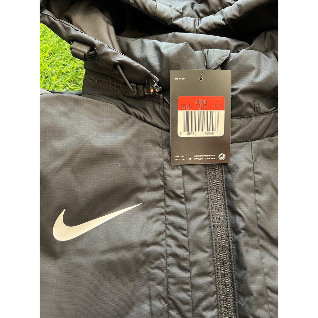 Nike Solid Color Hooded Cotton Jacket Men jackets Black 777917-010