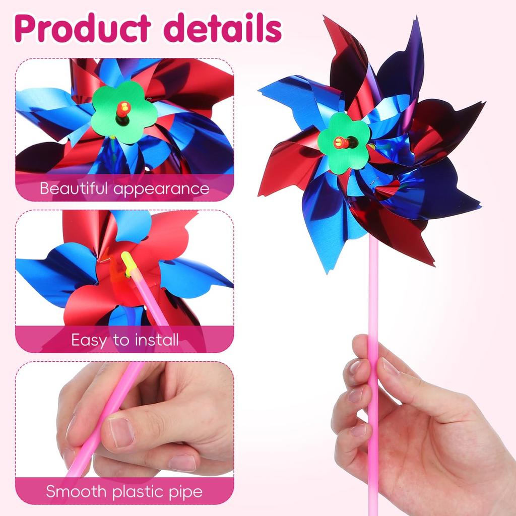 Frcolor Windräder, Shichi-Go-San, Japanische Partydekorationen, Kinderspielzeug, Gartendekorationen, Outdoor-Gartenarbeit, 100 Stück