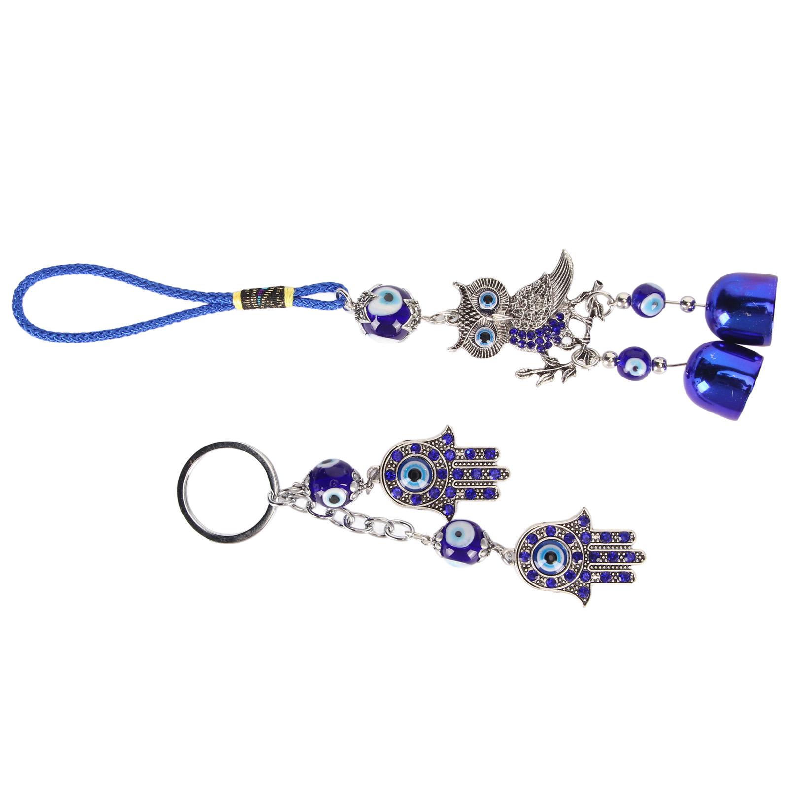 

2 шт. Синьоока Сова Орнамент Привабливий Стародавній Амулет Ручна Брелок для Домашнього Декору Офісу