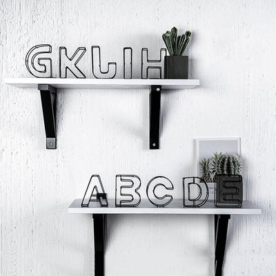 New Industrial Style Wrought Iron Alphabet Doorplate Sign Metal Hollow Letter Home Decor Cafe Adornment Photo Props Party Supply