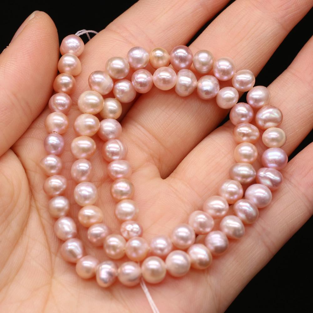 1 Filo, Perle d'Acqua Dolce Naturali AA, Perle Rotonde Fatte a Mano per Collane Fai-da-Te, Materiali per la Creazione di Gioielli 36cm