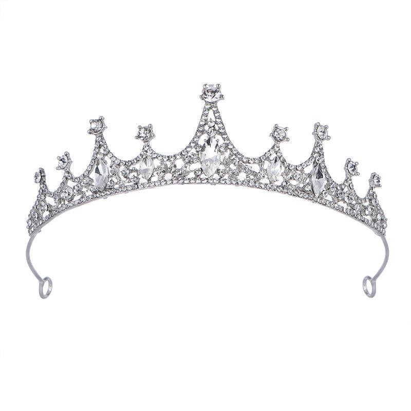

Vintage Crystal Princess Baroque Crown for Girls - Perfect for Weddings & Performances