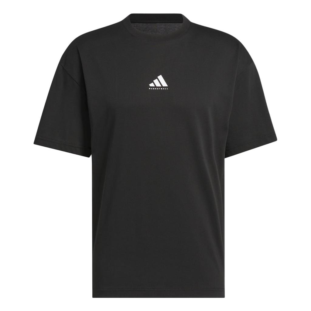 Adidas Select Foundation Logo Basketball Round Neck Pullover Short Sleeve T-Shirt Men T-Shirts Black White JN7116