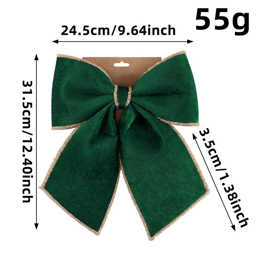 Handmade Red Velvet Christmas Bow Ornaments for Party Décor