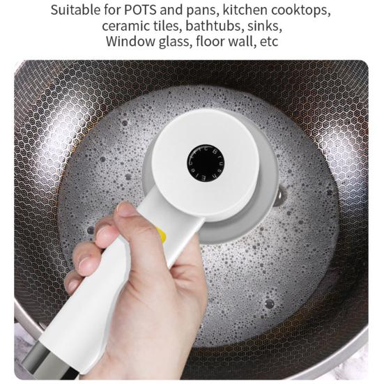 Electric Cleaning Brush Cordless Rechargeable Scrubber Motor Overload Safety Kitchen Cleaning Brush Home Cleaning Tool