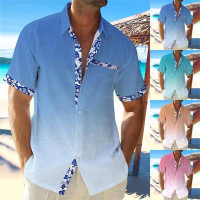 Męskie koszule do gry w kręgle w stylu vintage z krótkim rękawem, letnia koszula plażowa