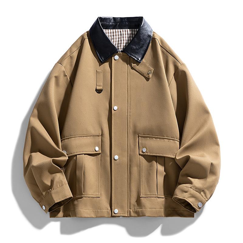 Men's Jacket, Lapel Jacket, Casual Jacket, Loose Retro Plus Size Workwear Jacket