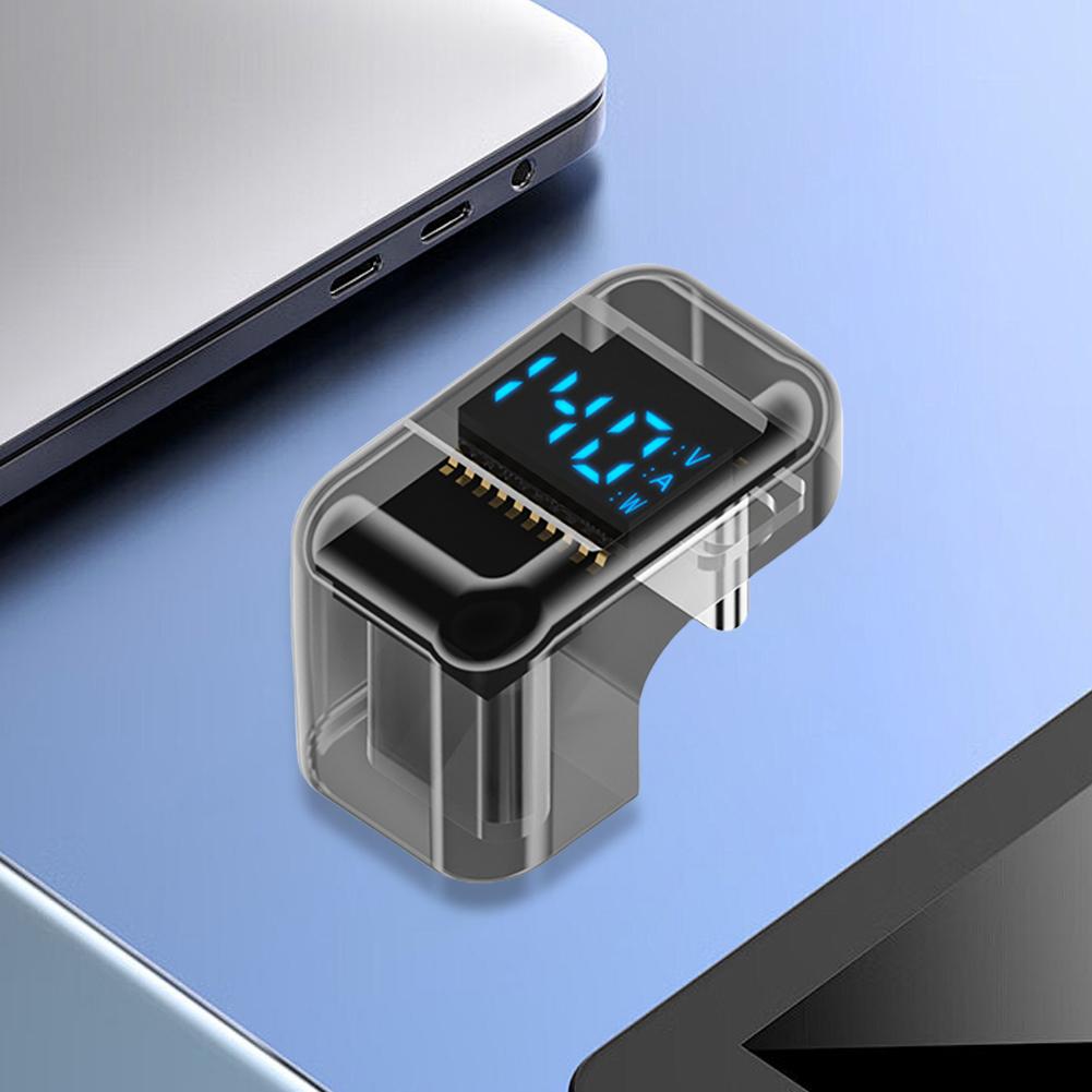 U Shape Data Adapter 140W Fast Charging USB C To USB C Digital Display Adapter 8k@60Hz Type C Male To C Female Extension Adapter colore nero trasparen