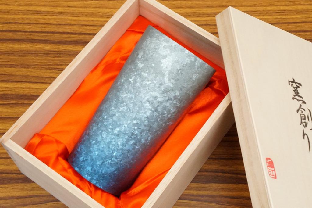 HORIE Hergestellt in der Präfektur Niigata, Titan, Doppel-Tumbler, Ofenherstellung, Premium 350cc Chugu Torakuma Shoten, Sonderanfertigung, Farbverlauf Blau T08KM350GB Tsubame,