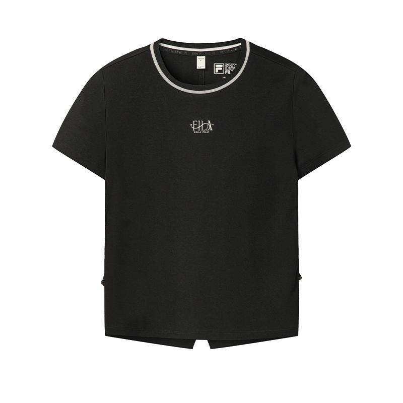 FILA White Side Slit Simple Short Sleeve T-Shirt Women tops F11W633103FBK S