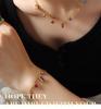 Luxury Multi-color Zircon Jewelry Set: Tassel Necklace with Niche Design Titanium Steel Bracelet