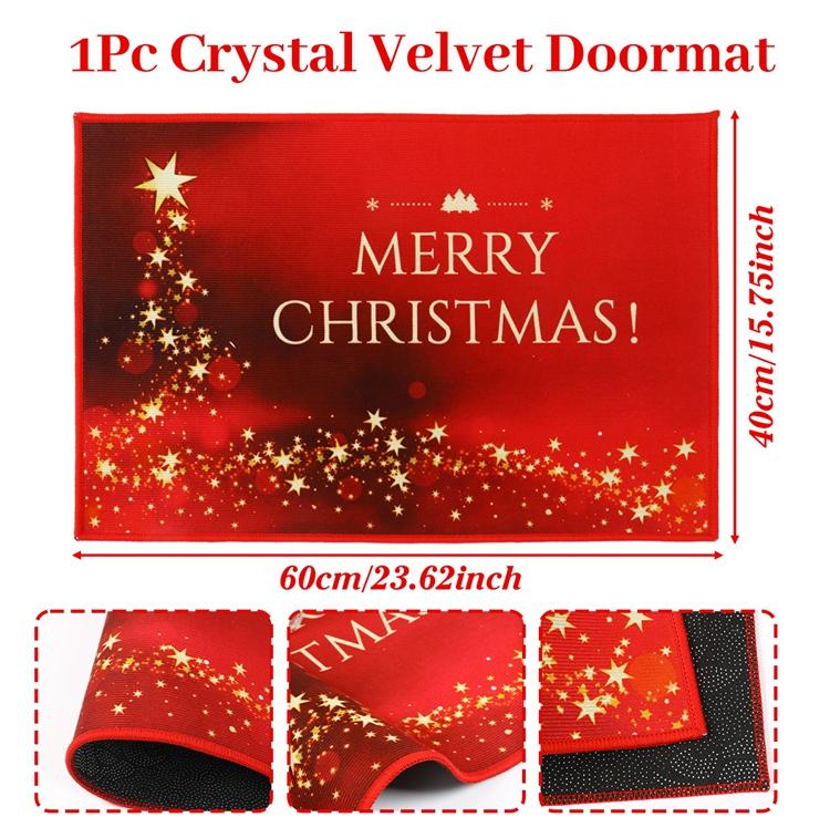 Christmas Carpet Round Snowman Floor Mat Doormat Welcome Mat Living Room Carpet Bedroom Carpet Washable Home Decor