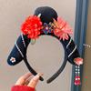 Velvet Bow Ancient Style Gege Headband Flower Hanfu Headwear Chinese Style Headwear  Children