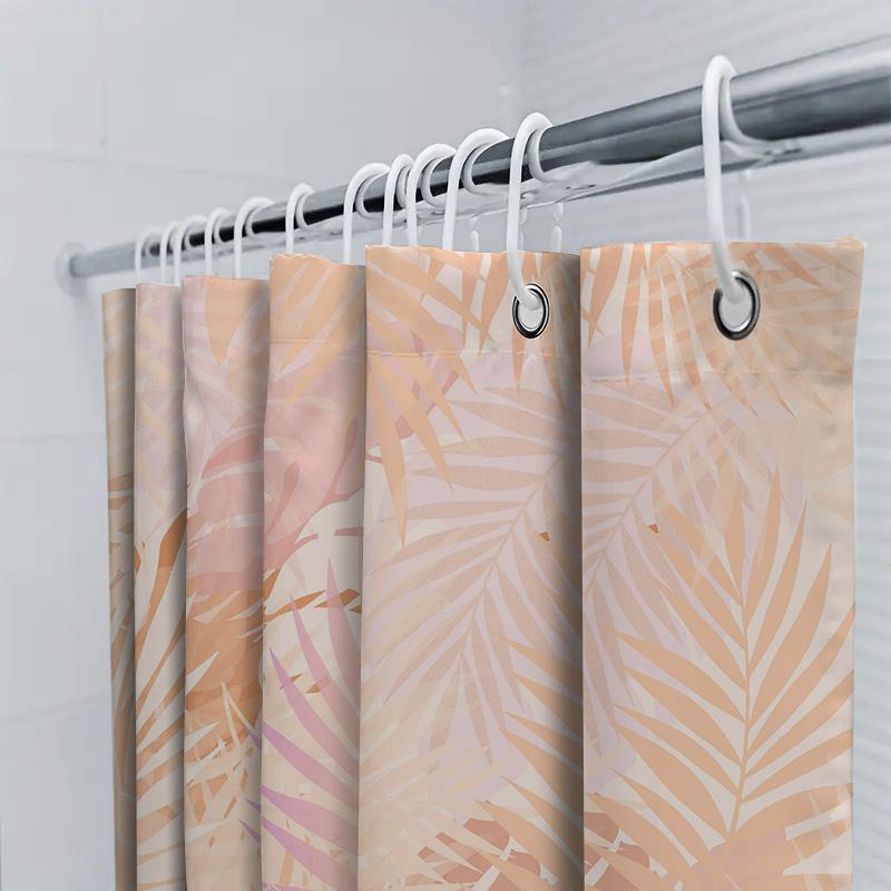 Morbida Elegante Tenda da Doccia con Stampa Palma Pesca Set Arredo Bagno per Casa Bagno