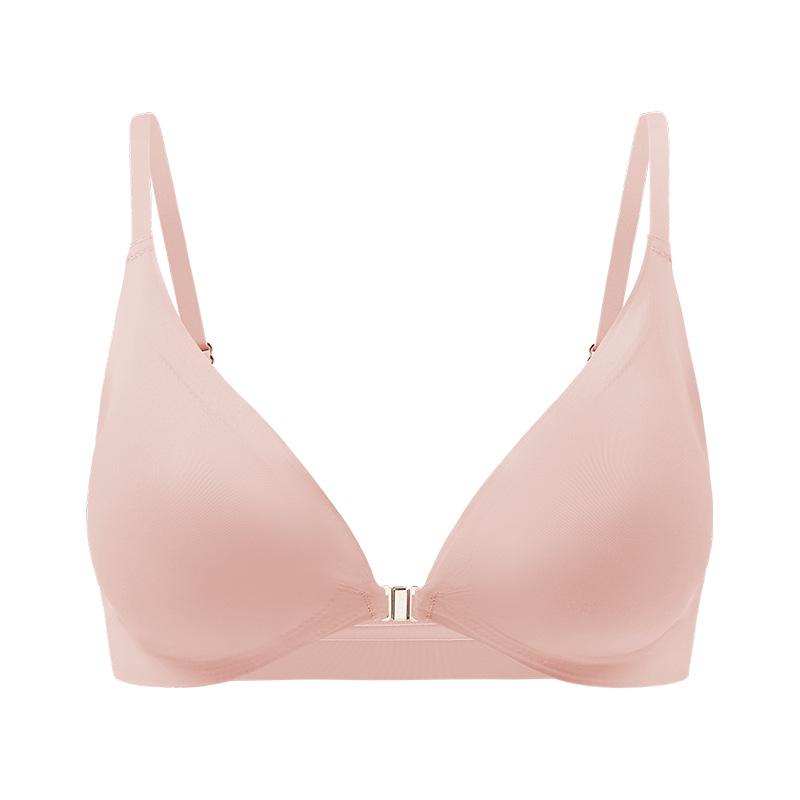 Plus Size Seamless Wireless Front Closure Push Up Thin Cup Comfort Bra For Women S