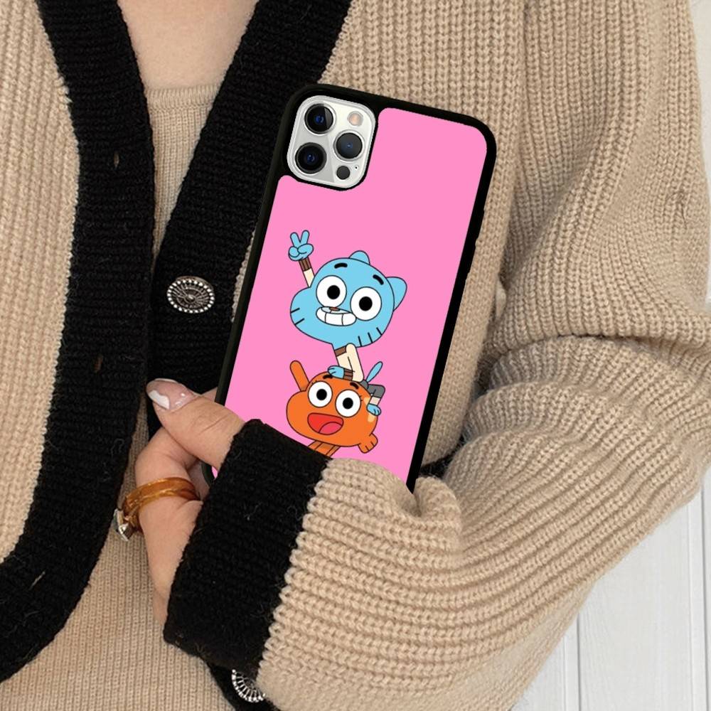The A-Amazing World Gumball Anime For IPhone 17 16 15 14 13 Pro 12 11 Pro Max Hard PC+TPU Phone Cases Back Cover
