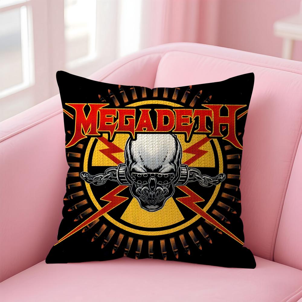 Band MMegadeths Cushion Cover Natural Linen Pillow Case DoubleSided Print Decorative Sofa Pillowcase Home Decor Gift