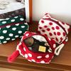 Christmas Style Makeup Bag Dot Cosmetic Pouch with Handle Gift for Women Large Capacity Travel Toiletry Wristlet Purse Organizer
